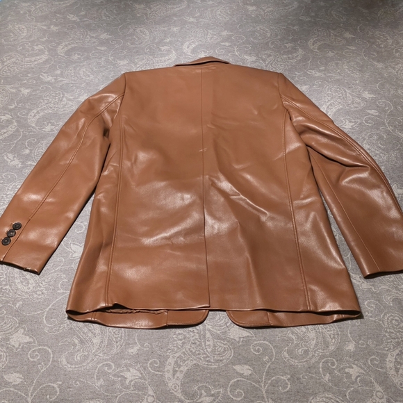 Aritzia Babaton Brown Vegan Leather Blazer (Size S) - Picture 2 of 7